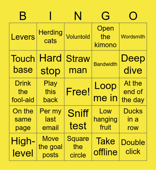 Consulting Bingo Card