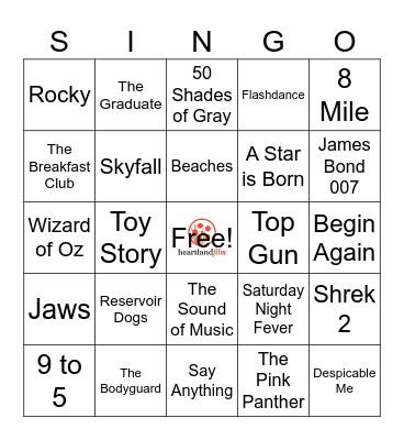 Heartland Film Holiday Singo Bingo Card