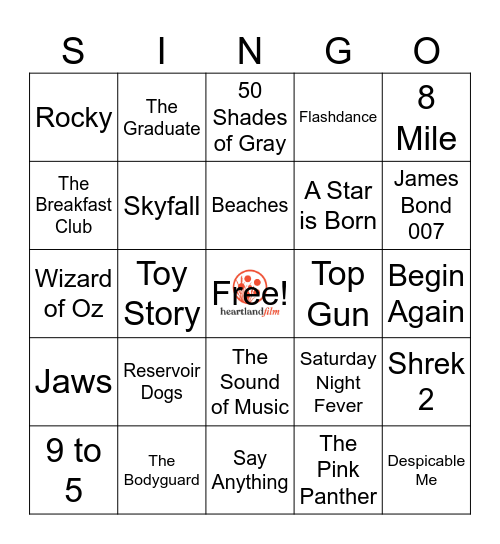 Heartland Film Holiday Singo Bingo Card