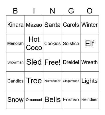 ORM Holiday Bingo Card