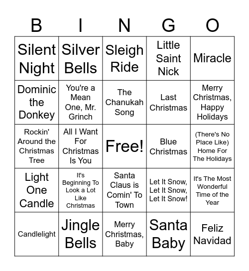 Clutch Holiday Bingo (Music) Bingo Card