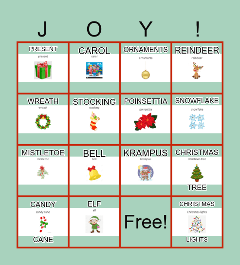 MERRY CHRISTMAS! Bingo Card