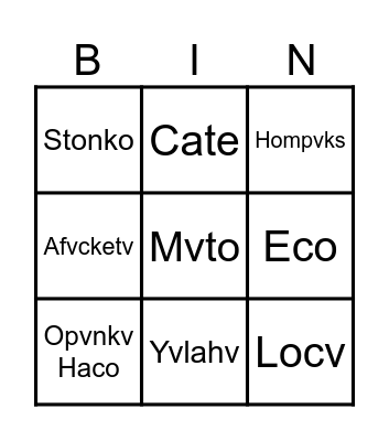 Culture Bingo Card