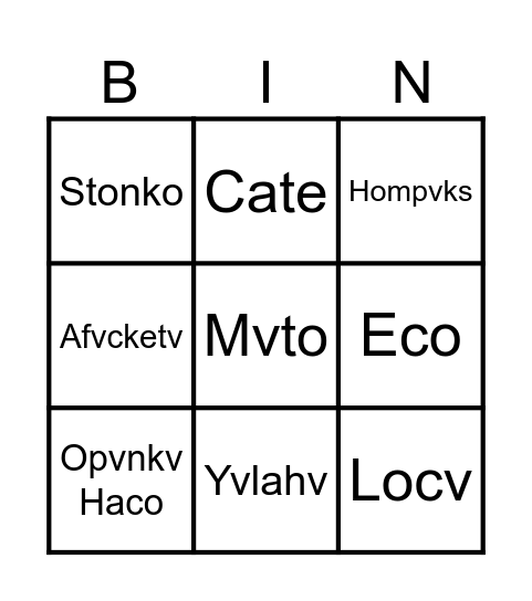 Culture Bingo Card