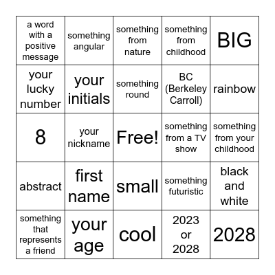 stickers bingo Card