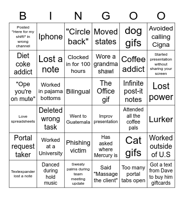 Amaze Bingo Card
