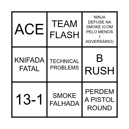 MAJOR BINGO Card