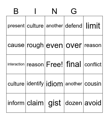 5th grade quarter 2 spelling Bingo Card