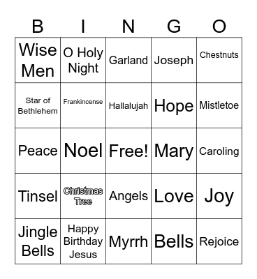 Christmas Bingo Card