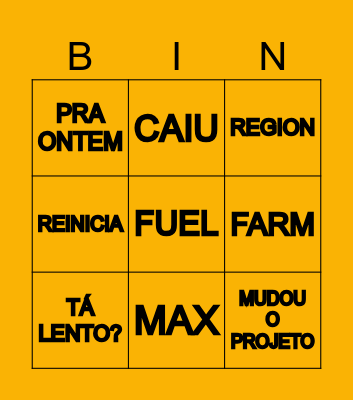 Fuel Bingo Card