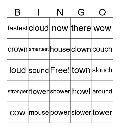 1st Grade  Bingo Card