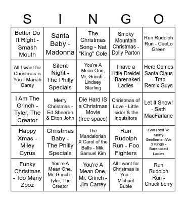corporate approved singo Bingo Card