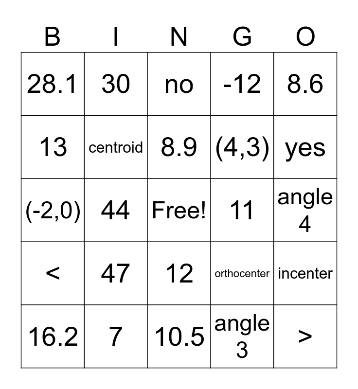 Module 6 Review Bingo Card