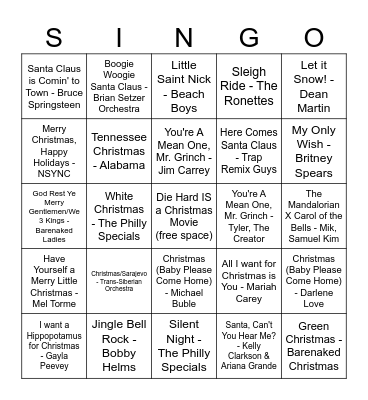 corporate approved christmas Bingo Card