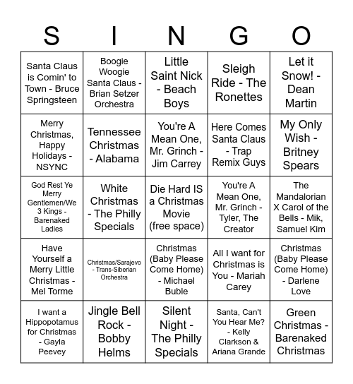 corporate approved christmas Bingo Card