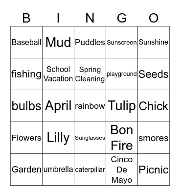 Spring Bingo Card