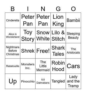 Disney Bingo Round 2 Bingo Card