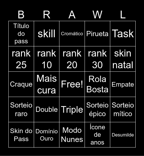 Brawl Bingo Card