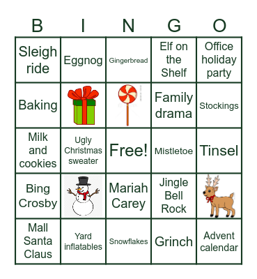 Holiday Bingo Card