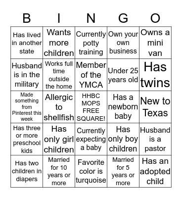 HHBC MOPS Bingo Card