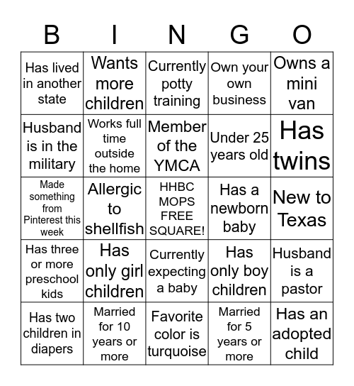 HHBC MOPS Bingo Card