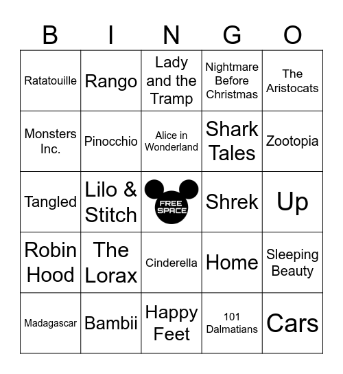 Disney Bingo Round 2 Bingo Card