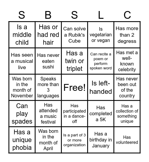 Family Affair B Bingo Card