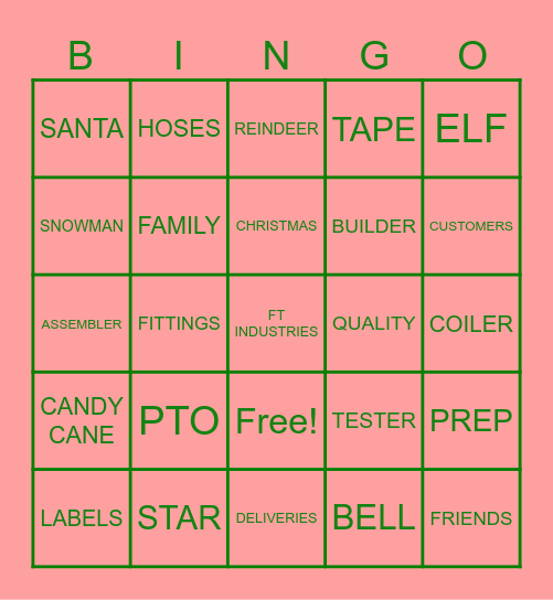FT XMAS BINGO Card