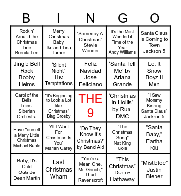 Casualty 900 Holiday Bingo Card