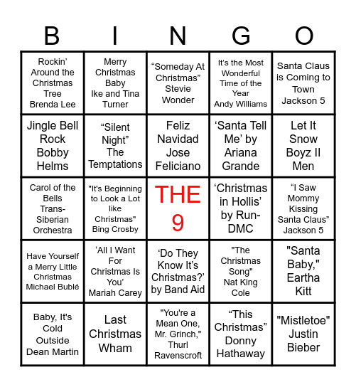 Casualty 900 Holiday Bingo Card