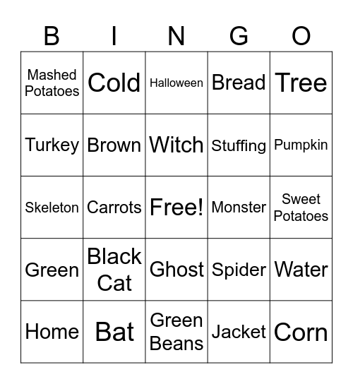 FALL ASL Bingo Card