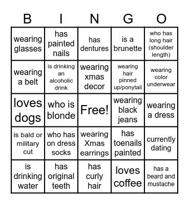 Human Bingo Card
