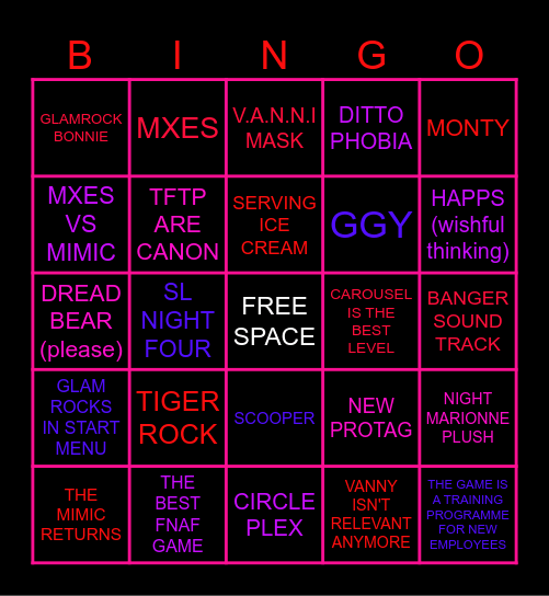 HELP WANTED 2 Bingo Card