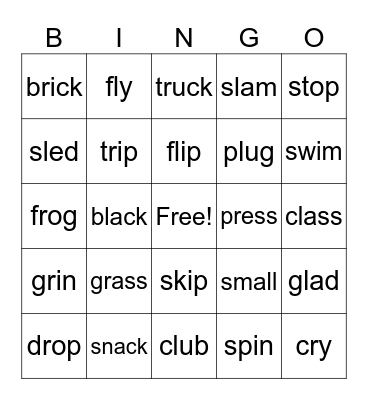 Blends Bingo Card