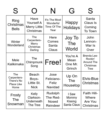 Christmas Bingo Card