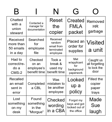 2024 Human Resources BINGO Card