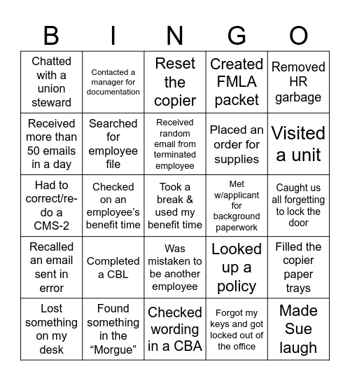 2024 Human Resources BINGO Card
