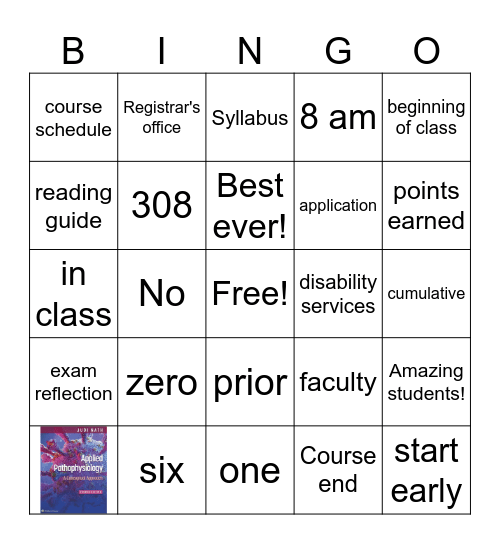 Pathophysiology Course Bingo! Bingo Card