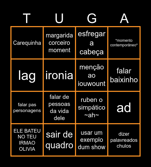 morangos Bingo Card