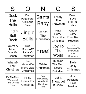Christmas Bingo Card