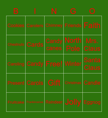 Holiday BINGO Card