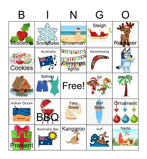 AUSTRAILIAN CHRISTMAS Bingo Card