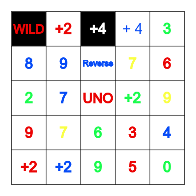 Uno Bingo Card