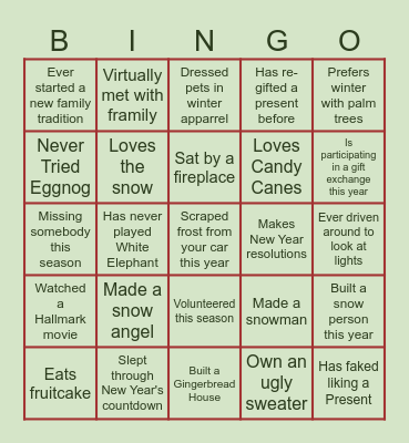 ☃️ Holiday Bingo 🎁 Bingo Card