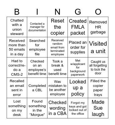 2024 Human Resources BINGO Card