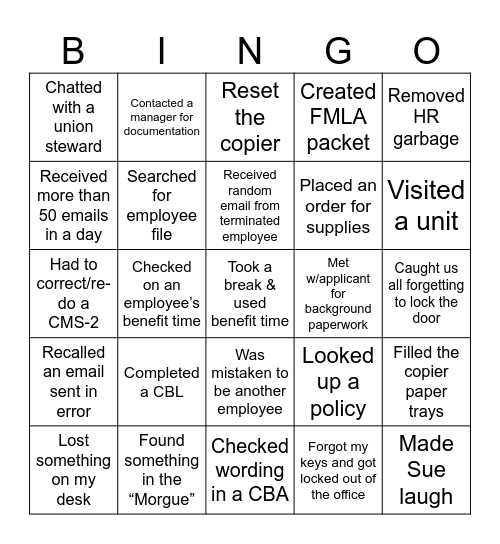 2024 Human Resources BINGO Card