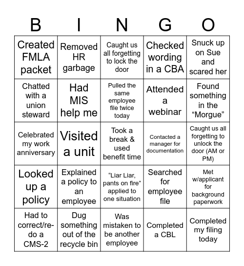 2024 Human Resources BINGO Card