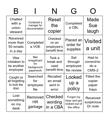 2024 Human Resources BINGO Card