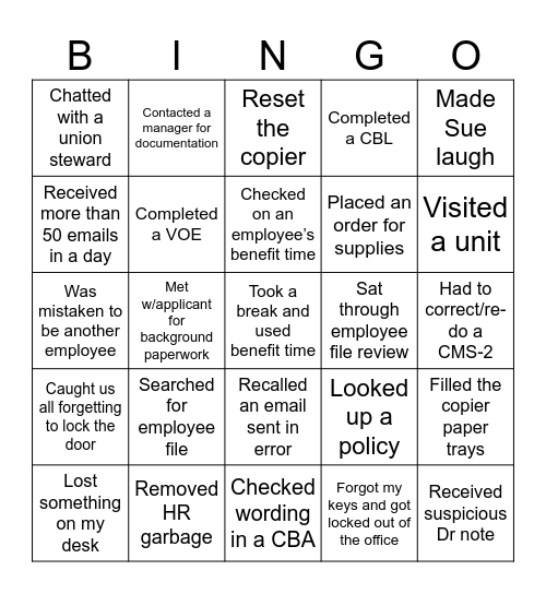 2024 Human Resources BINGO Card