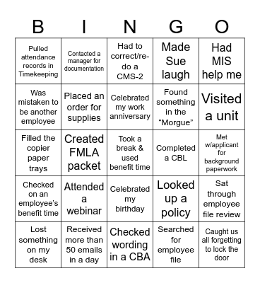 2024 Human Resources BINGO Card